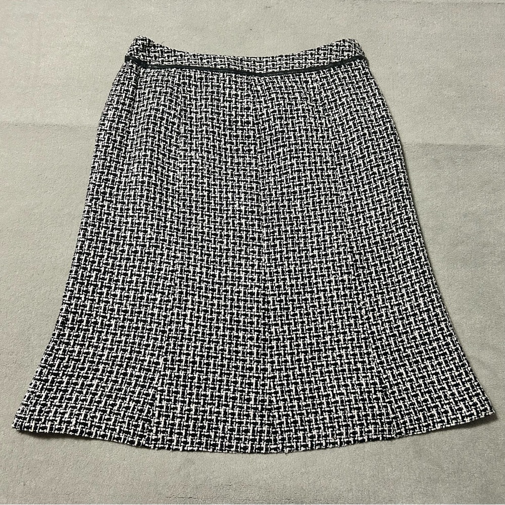 Pendleton Black White Silk Skirt w/ Hook & Zip Closure - Women’s Plus Size 16W